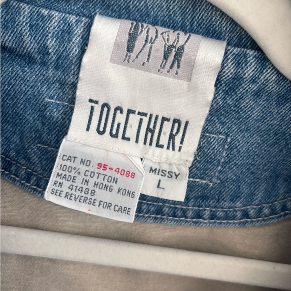 Vintage Together! Colorblock Denim Jacket Made in Hong Kong – Size L - Picture 2 of 4